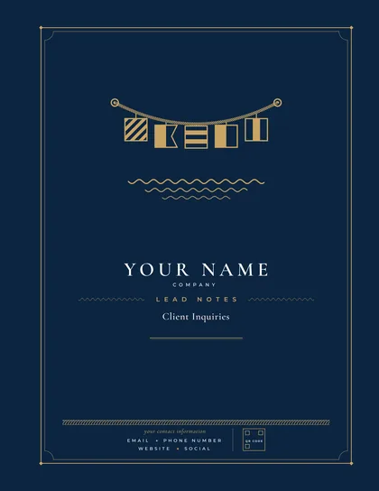 Leads & Client Notebook, Yacht Brokers edition, Navy cover